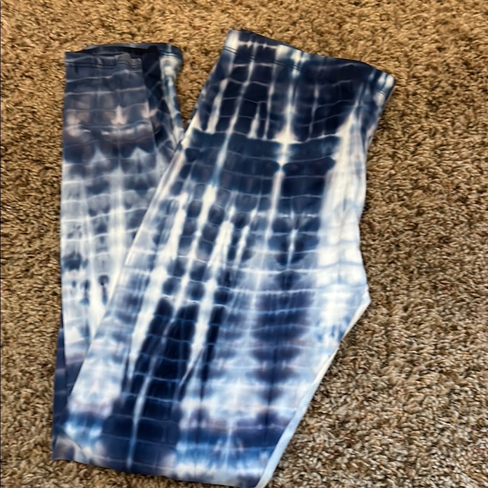 Jolie Navy and White Tie-Dye Leggings